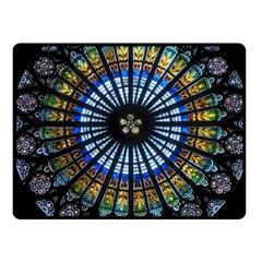 Mandala Floral Rose Window Strasbourg Cathedral France One Side Fleece Blanket (small) by Semog4