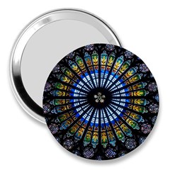 Mandala Floral Rose Window Strasbourg Cathedral France 3  Handbag Mirrors by Semog4