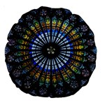 Mandala Floral Rose Window Strasbourg Cathedral France Large 18  Premium Round Cushions Front