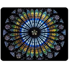 Mandala Floral Rose Window Strasbourg Cathedral France Fleece Blanket (medium) by Semog4