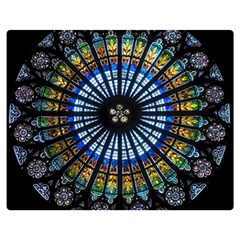 Mandala Floral Rose Window Strasbourg Cathedral France Premium Plush Fleece Blanket (medium) by Semog4