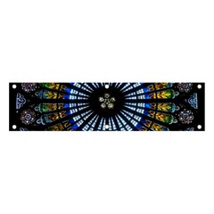 Mandala Floral Rose Window Strasbourg Cathedral France Banner And Sign 4  X 1  by Semog4