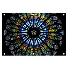 Mandala Floral Rose Window Strasbourg Cathedral France Banner And Sign 6  X 4  by Semog4