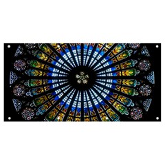 Mandala Floral Rose Window Strasbourg Cathedral France Banner And Sign 8  X 4  by Semog4