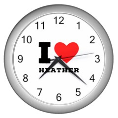 I love heather Wall Clock (Silver)