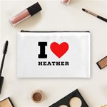 I love heather Cosmetic Bag (Medium) Front