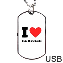 I love heather Dog Tag USB Flash (One Side)