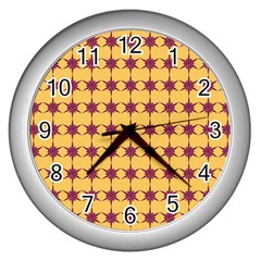 Pattern 141 Wall Clock (silver) by GardenOfOphir