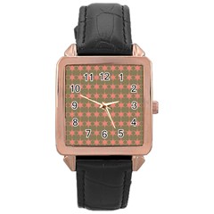 Pattern 146 Rose Gold Leather Watch  by GardenOfOphir