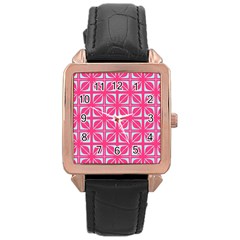 Pattern 164 Rose Gold Leather Watch 