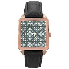 Pattern 167 Rose Gold Leather Watch  by GardenOfOphir