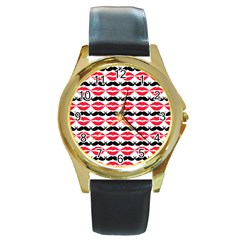 Pattern 169 Round Gold Metal Watch by GardenOfOphir