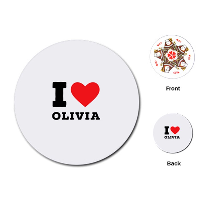 I love olivia Playing Cards Single Design (Round)