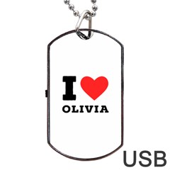 I Love Olivia Dog Tag Usb Flash (one Side) by ilovewhateva