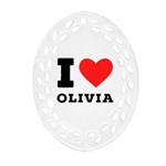 I love olivia Oval Filigree Ornament (Two Sides) Front