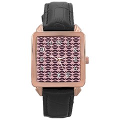 Pattern 182 Rose Gold Leather Watch  by GardenOfOphir