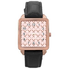 Pattern 185 Rose Gold Leather Watch  by GardenOfOphir