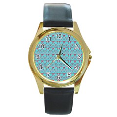 Pattern 195 Round Gold Metal Watch by GardenOfOphir