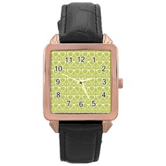 Pattern 199 Rose Gold Leather Watch  by GardenOfOphir