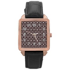 Pattern 201 Rose Gold Leather Watch  by GardenOfOphir