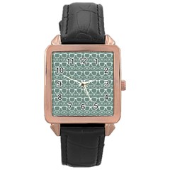 Pattern 202 Rose Gold Leather Watch  by GardenOfOphir