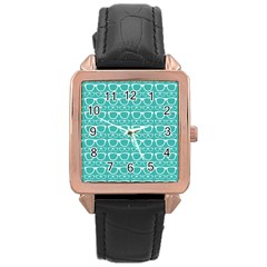 Pattern 206 Rose Gold Leather Watch  by GardenOfOphir