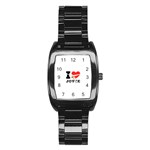 I love joyce Stainless Steel Barrel Watch Front