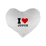 I love joyce Standard 16  Premium Flano Heart Shape Cushions Back