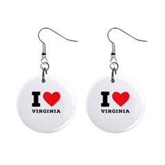 I Love Virginia Mini Button Earrings by ilovewhateva