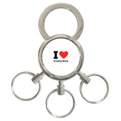 I Love Virginia 3-ring Key Chain