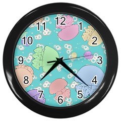 Jellyfish Animal Translucent Wall Clock (black)