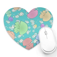 Jellyfish Animal Translucent Heart Mousepad