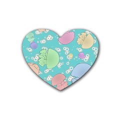 Jellyfish Animal Translucent Rubber Coaster (heart) by Semog4