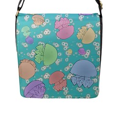 Jellyfish Animal Translucent Flap Closure Messenger Bag (l)