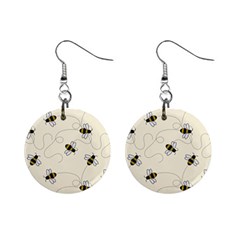 Insects Bees Digital Paper Mini Button Earrings