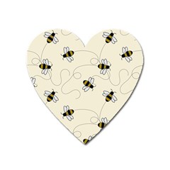 Insects Bees Digital Paper Heart Magnet