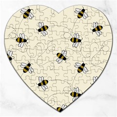 Insects Bees Digital Paper Jigsaw Puzzle (heart)