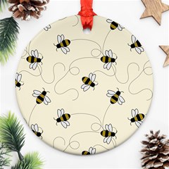 Insects Bees Digital Paper Round Ornament (two Sides)