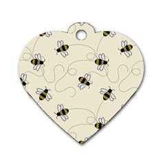 Insects Bees Digital Paper Dog Tag Heart (one Side) by Semog4