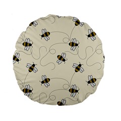 Insects Bees Digital Paper Standard 15  Premium Flano Round Cushions