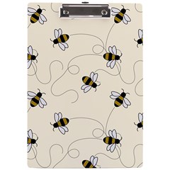 Insects Bees Digital Paper A4 Acrylic Clipboard by Semog4