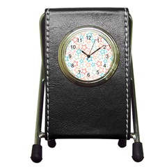 Background Pattern Texture Design Pen Holder Desk Clock by Semog4