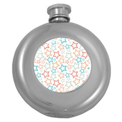 Background Pattern Texture Design Round Hip Flask (5 Oz)