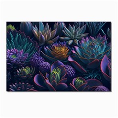 Ai Generated Succulents Flowers Postcard 4 x 6  (pkg Of 10) by Semog4