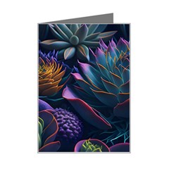 Ai Generated Succulents Flowers Mini Greeting Card by Semog4