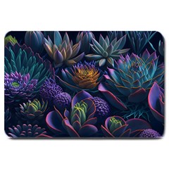 Ai Generated Succulents Flowers Large Doormat by Semog4