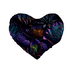 Ai Generated Succulents Flowers Standard 16  Premium Heart Shape Cushions by Semog4