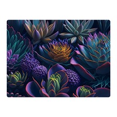 Ai Generated Succulents Flowers Premium Plush Fleece Blanket (mini) by Semog4