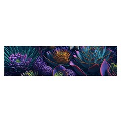 Ai Generated Succulents Flowers Oblong Satin Scarf (16  X 60 ) by Semog4