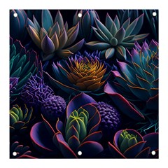 Ai Generated Succulents Flowers Banner And Sign 3  X 3  by Semog4